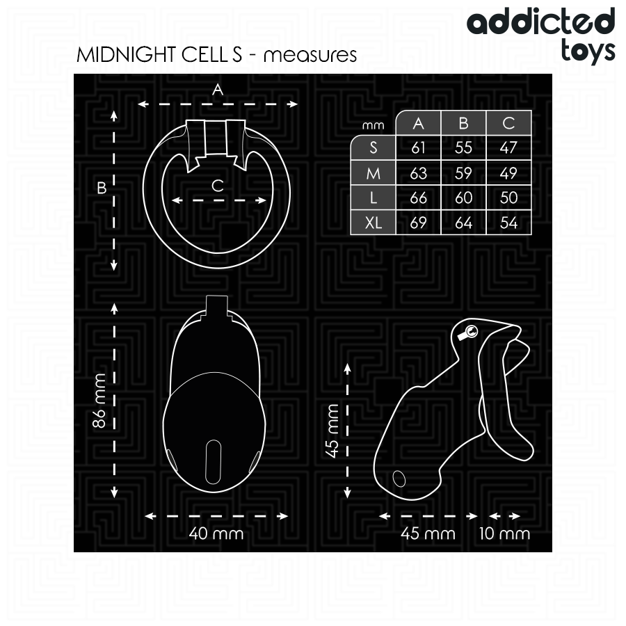 ADDICTED TOYS LOCKED - MINDNIGHT CELL PENIS CAGE SIZE S - My naughty haven #