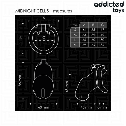 ADDICTED TOYS LOCKED - MINDNIGHT CELL PENIS CAGE SIZE S - My naughty haven #