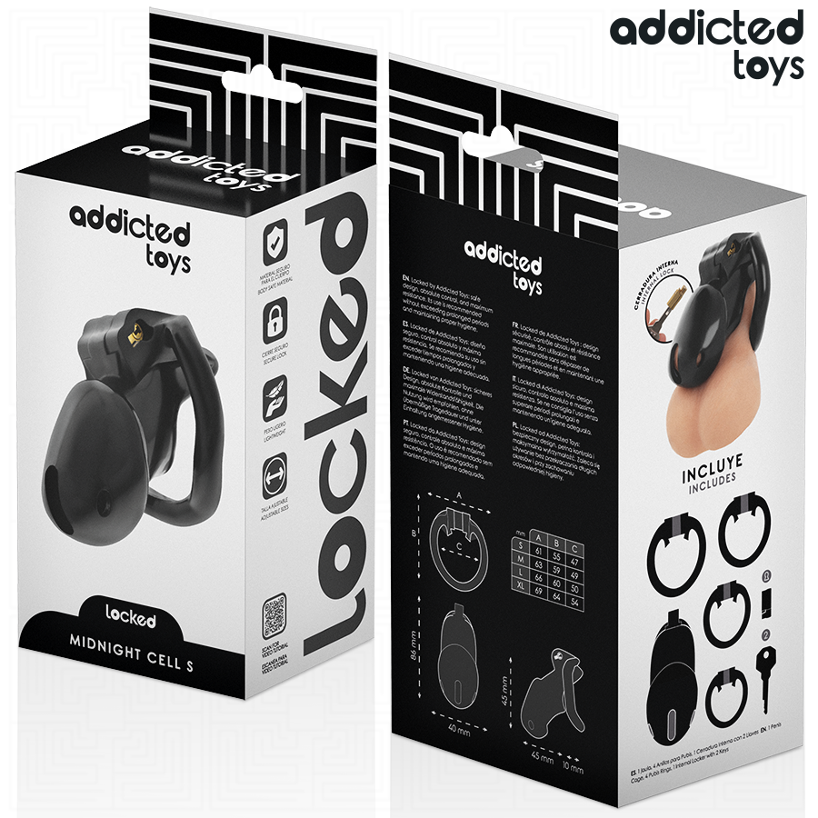 ADDICTED TOYS LOCKED - MINDNIGHT CELL PENIS CAGE SIZE S - My naughty haven #