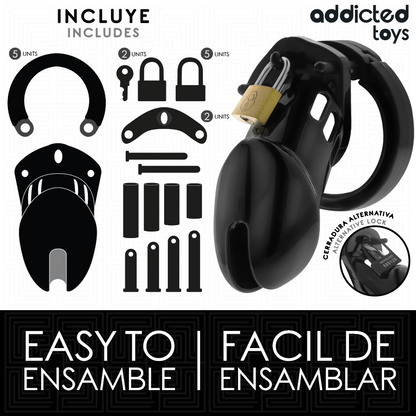 ADDICTED TOYS LOCKED - OBSIDIAN HOLD PENIS CAGE SIZE M - My naughty haven #