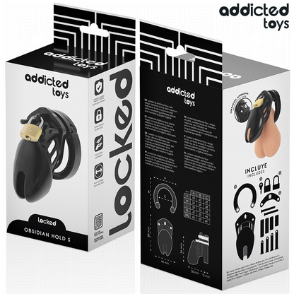 ADDICTED TOYS LOCKED - OBSIDIAN HOLD PENIS CAGE SIZE S - My naughty haven #