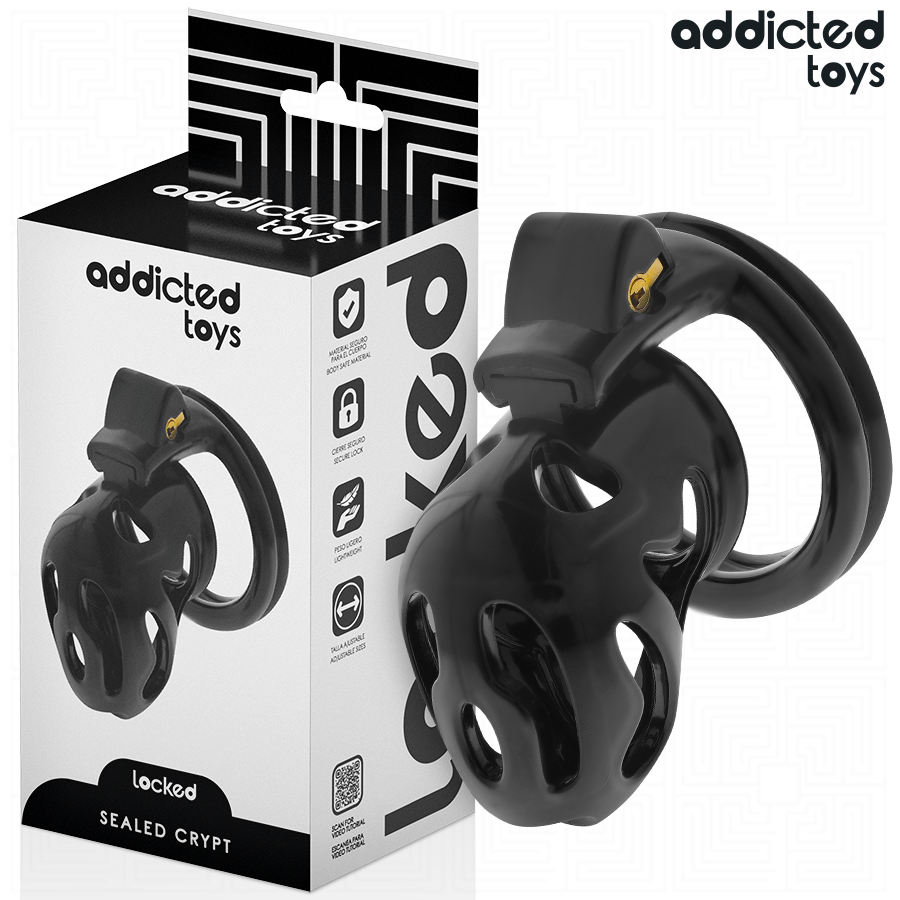ADDICTED TOYS LOCKED - SEALED CRYPT PENIS CAGE 8 CM - My naughty haven #