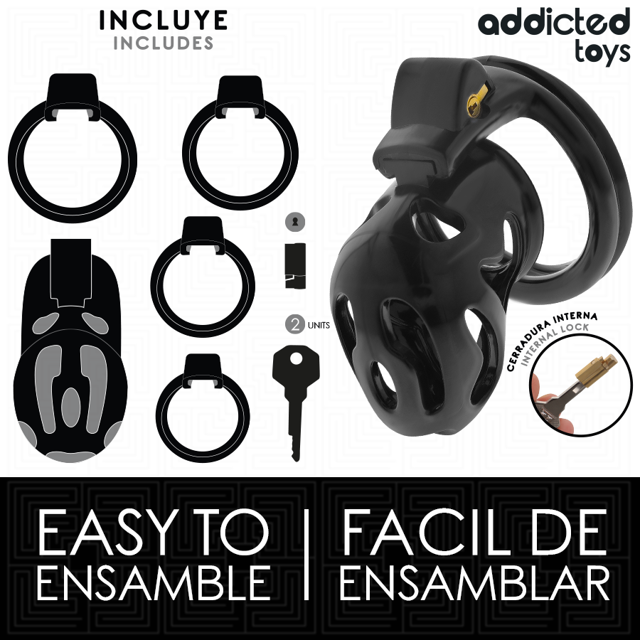 ADDICTED TOYS LOCKED - SEALED CRYPT PENIS CAGE 8 CM - My naughty haven #