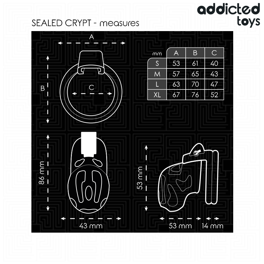 ADDICTED TOYS LOCKED - SEALED CRYPT PENIS CAGE 8 CM - My naughty haven #