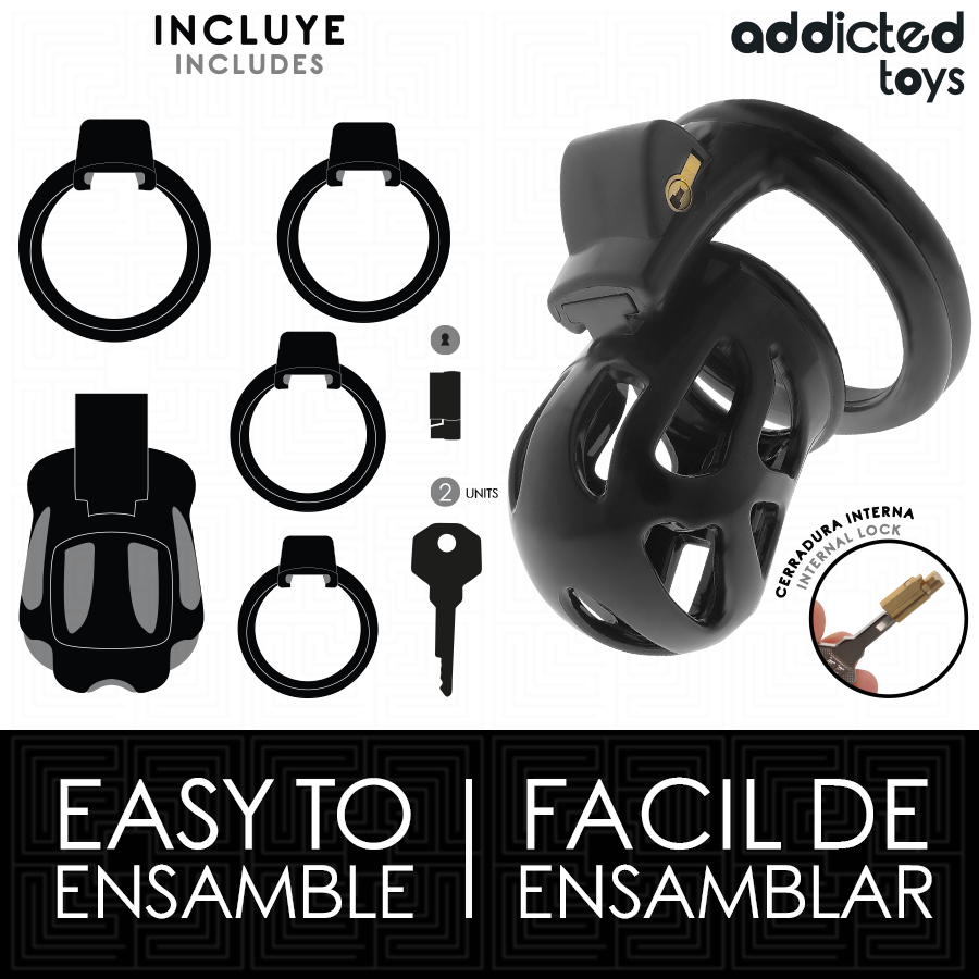 ADDICTED TOYS LOCKED - SILENT KEEP PENIS CAGE 7.5 CM - My naughty haven #