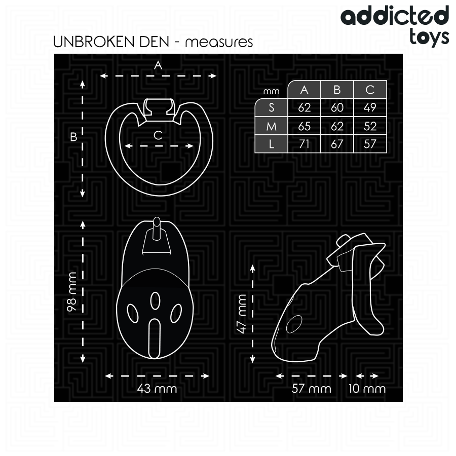ADDICTED TOYS LOCKED - UNBROKEN DEN PENIS CAGE 9.8 CM - My naughty haven #
