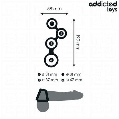 ADDICTED TOYS - PENIS RING WITH DIVIDERS FOR TESTICLES - My naughty haven #