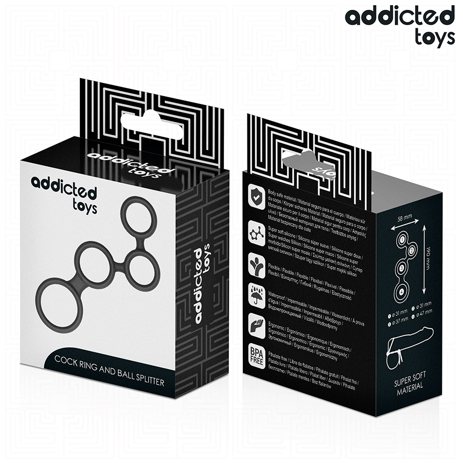 ADDICTED TOYS - PENIS RING WITH DIVIDERS FOR TESTICLES - My naughty haven #