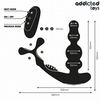 ADDICTED TOYS - ROTATING PROSTATE MASSAGER REMOTE CONTROL - My naughty haven #