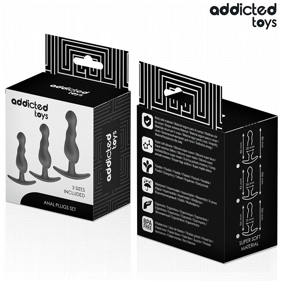 ADDICTED TOYS - SET OF 3 ANAL PLUG SILICONE MODEL 1 - My naughty haven #