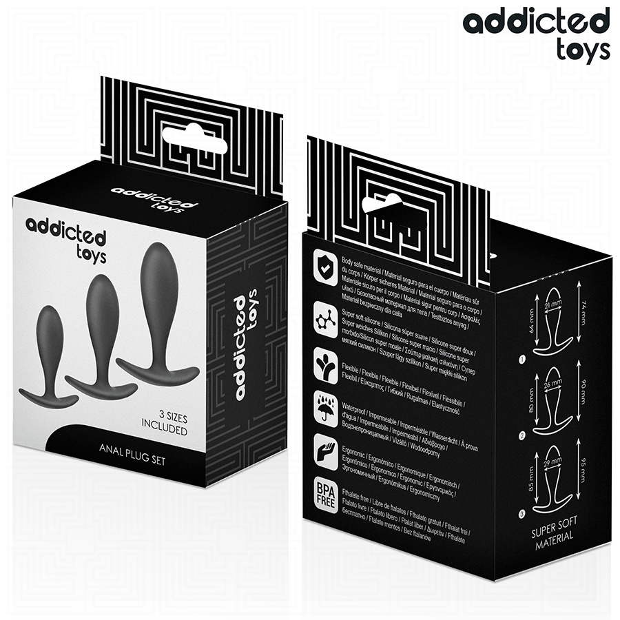 ADDICTED TOYS - SET OF 3 ANAL PLUG SILICONE MODEL 2 - My naughty haven #