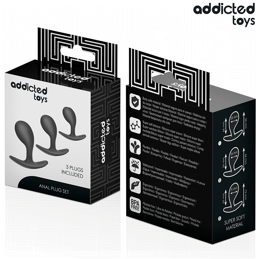 ADDICTED TOYS - SET OF 3 ANAL PLUG SILICONE MODEL 3 - My naughty haven #