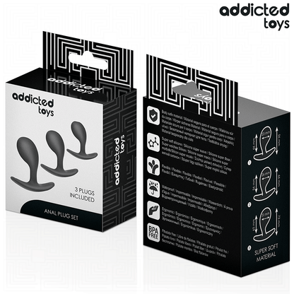 ADDICTED TOYS - SET OF 3 ANAL PLUG SILICONE MODEL 3 - My naughty haven #