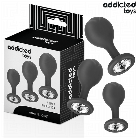 ADDICTED TOYS - SET OF 3 ANAL PLUG SILICONE WITH JEWEL - My naughty haven #