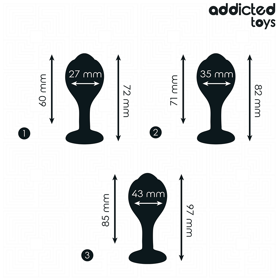 ADDICTED TOYS - SET OF 3 ANAL PLUG SILICONE WITH JEWEL - My naughty haven #