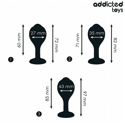 ADDICTED TOYS - SET OF 3 ANAL PLUG SILICONE WITH JEWEL - My naughty haven #