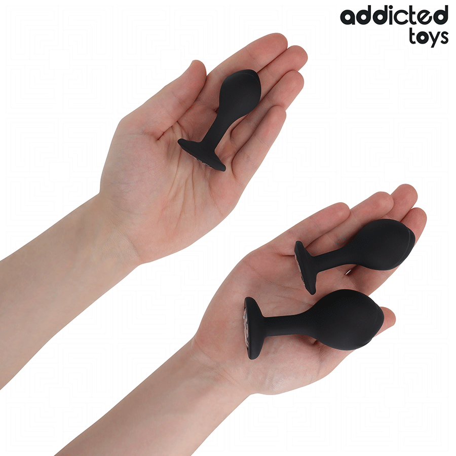 ADDICTED TOYS - SET OF 3 ANAL PLUG SILICONE WITH JEWEL - My naughty haven #