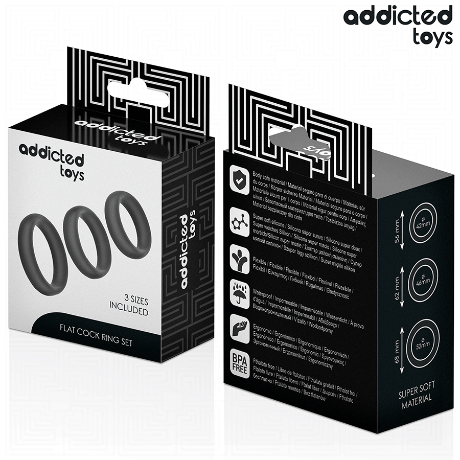 ADDICTED TOYS - SET OF FLAT SILICONE RINGS - My naughty haven #