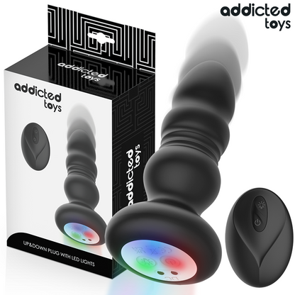 ADDICTED TOYS - THRUSTING VIBRATING ANAL PLUG, LED LIGHT REMOTE CONTROL - My naughty haven #