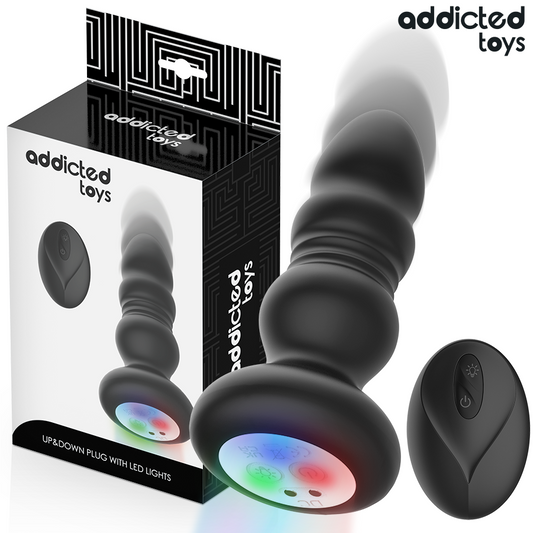 ADDICTED TOYS - THRUSTING VIBRATING ANAL PLUG, LED LIGHT REMOTE CONTROL - My naughty haven #