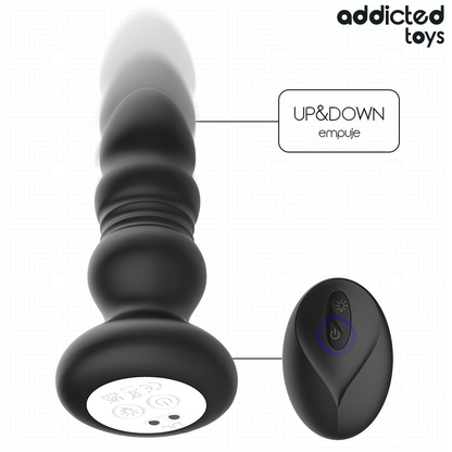 ADDICTED TOYS - THRUSTING VIBRATING ANAL PLUG, LED LIGHT REMOTE CONTROL - My naughty haven #