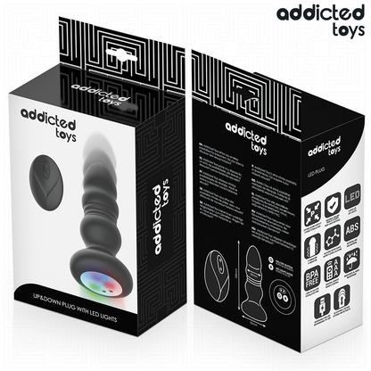ADDICTED TOYS - THRUSTING VIBRATING ANAL PLUG, LED LIGHT REMOTE CONTROL - My naughty haven #
