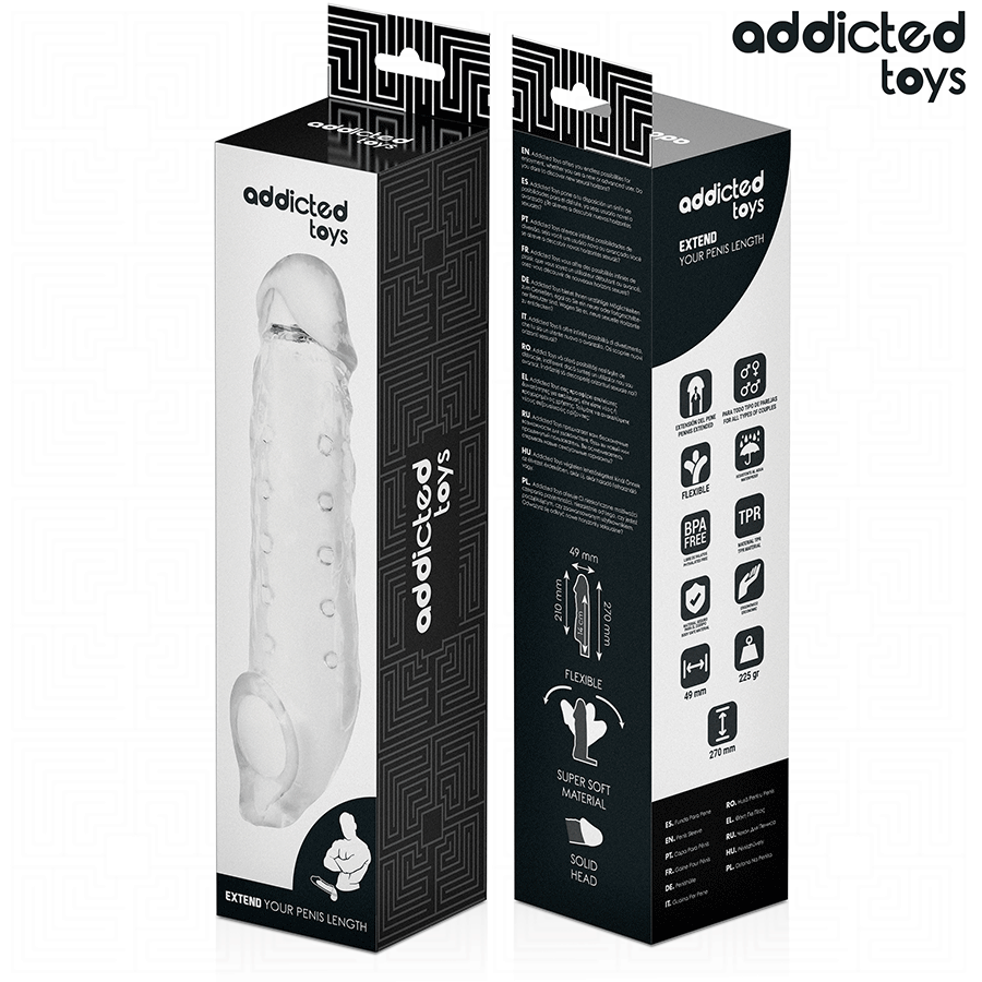 ADDICTED TOYS - TRANSPARENT PENIS EXTENSON SIZE S 23 CM - My naughty haven #
