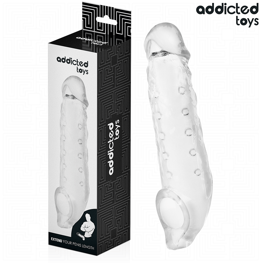 ADDICTED TOYS - TRANSPARENT PENIS SHEATH SIZE M 27 CM - My naughty haven #