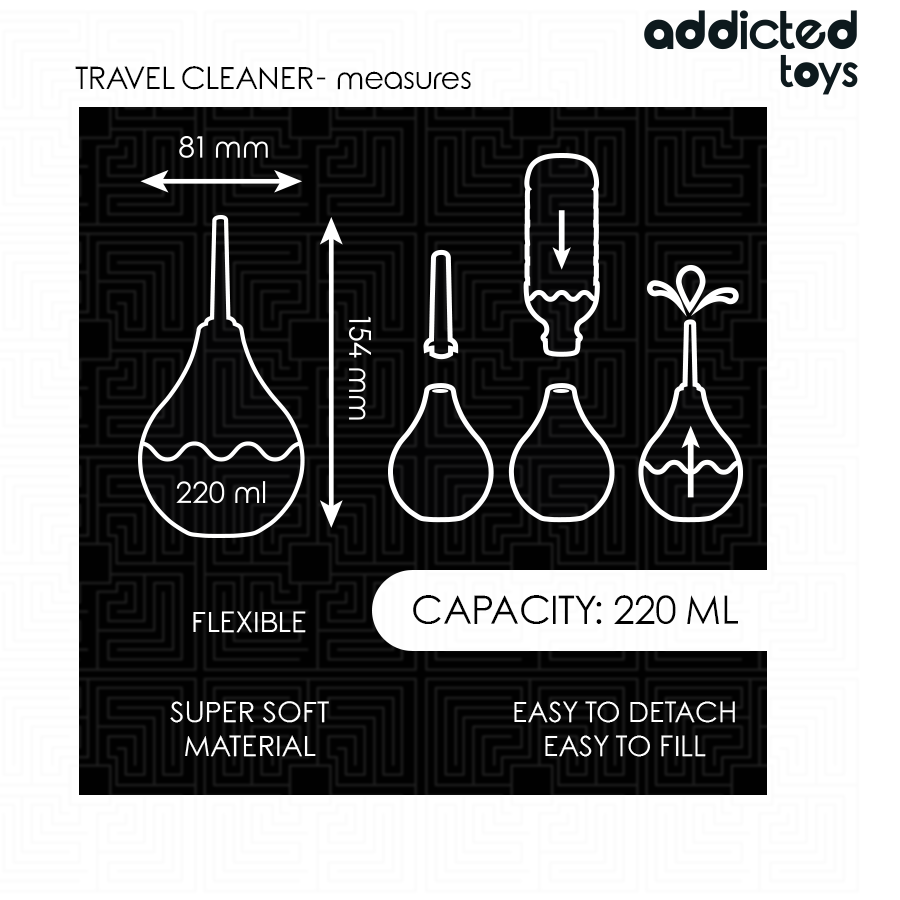 ADDICTED TOYS - TRAVEL ANAL CLEANER SIZE L 220 ML - My naughty haven #