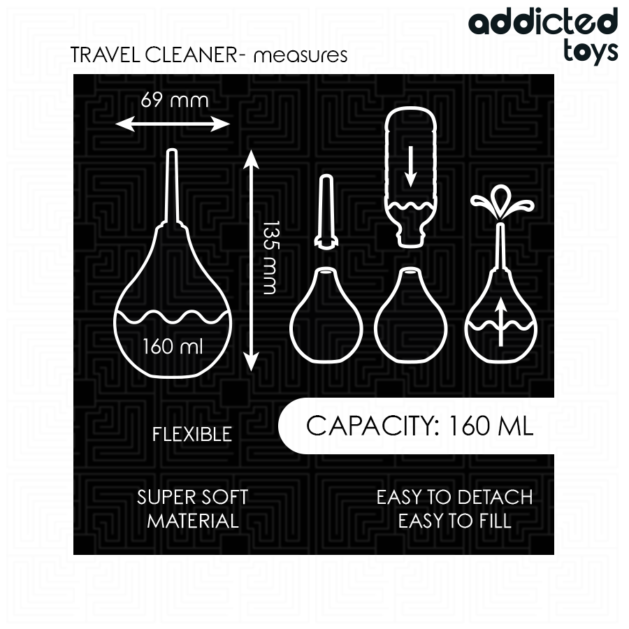 ADDICTED TOYS - TRAVEL ANAL CLEANER SIZE M 160 ML - My naughty haven #
