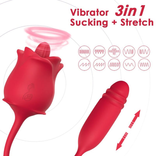 ARMONY - 3-IN-1 PINK, STIMULATOR, SUCTION AND UP&DOWN WITH RED TAIL - My naughty haven #