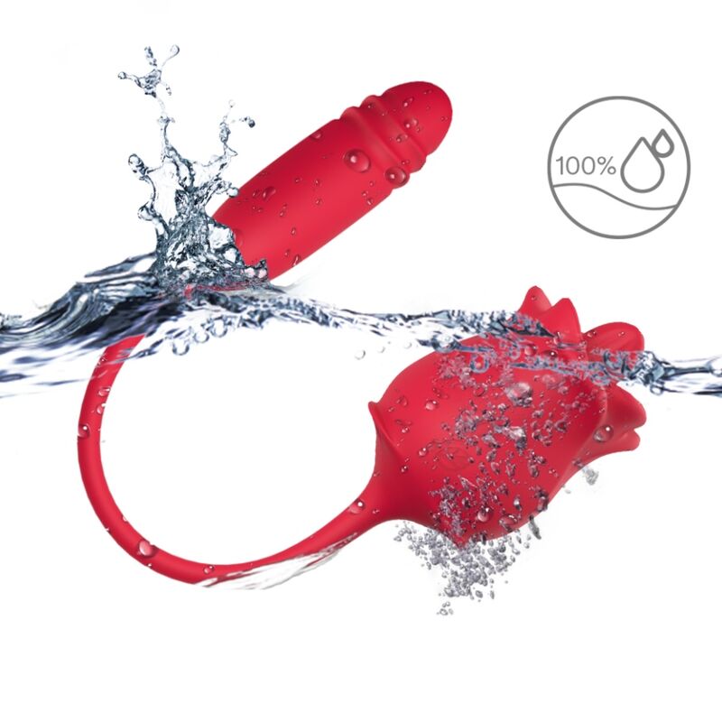 ARMONY - 3-IN-1 PINK, STIMULATOR, SUCTION AND UP&DOWN WITH RED TAIL - My naughty haven #