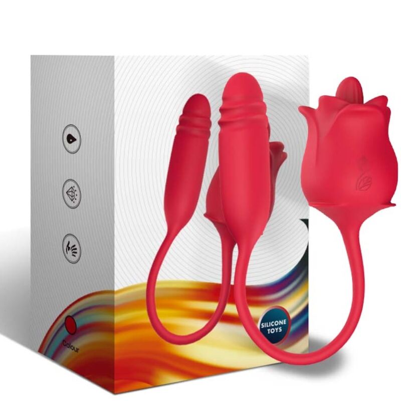ARMONY - 3-IN-1 PINK, STIMULATOR, SUCTION AND UP&DOWN WITH RED TAIL - My naughty haven #
