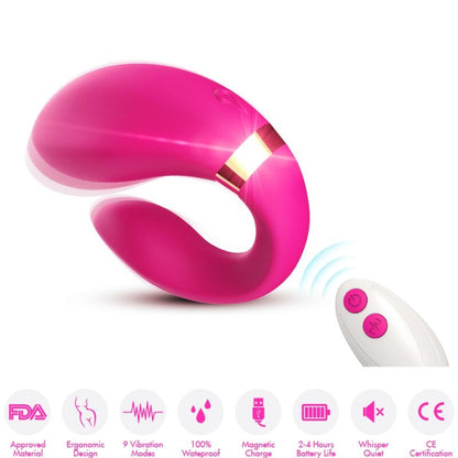 ARMONY - CRESCENT VIBRATOR FOR COUPLES REMOTE CONTROL FUCHSIA - My naughty haven #