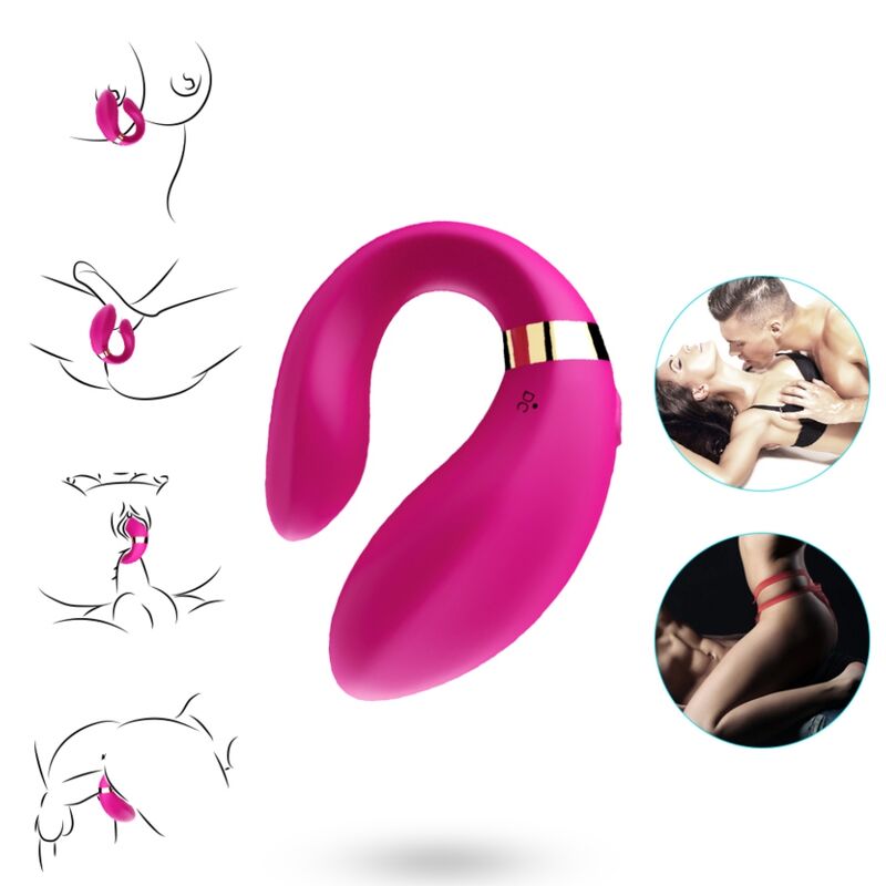 ARMONY - CRESCENT VIBRATOR FOR COUPLES REMOTE CONTROL FUCHSIA - My naughty haven #