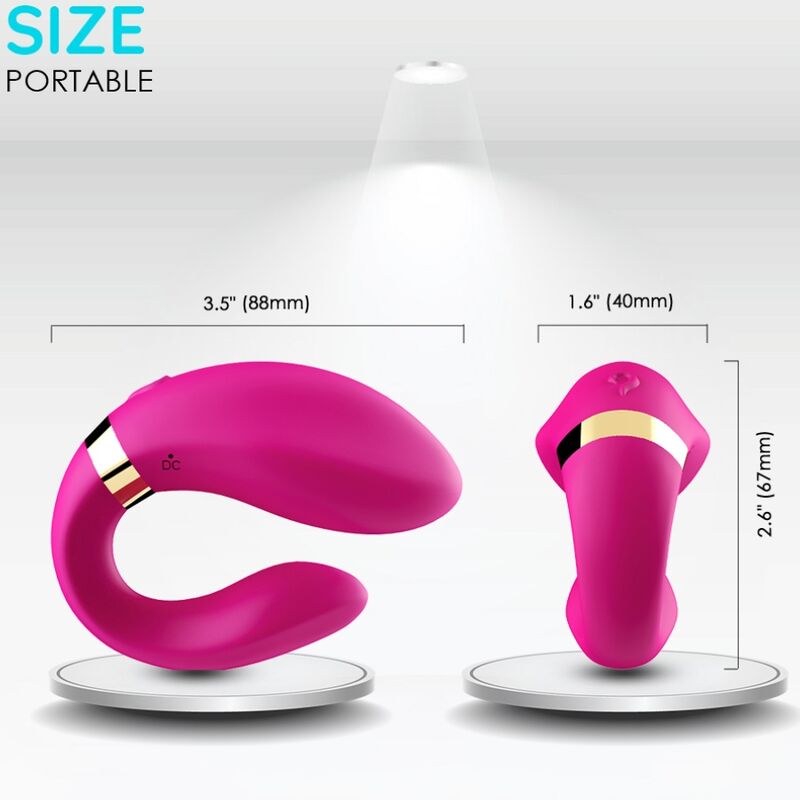 ARMONY - CRESCENT VIBRATOR FOR COUPLES REMOTE CONTROL FUCHSIA - My naughty haven #