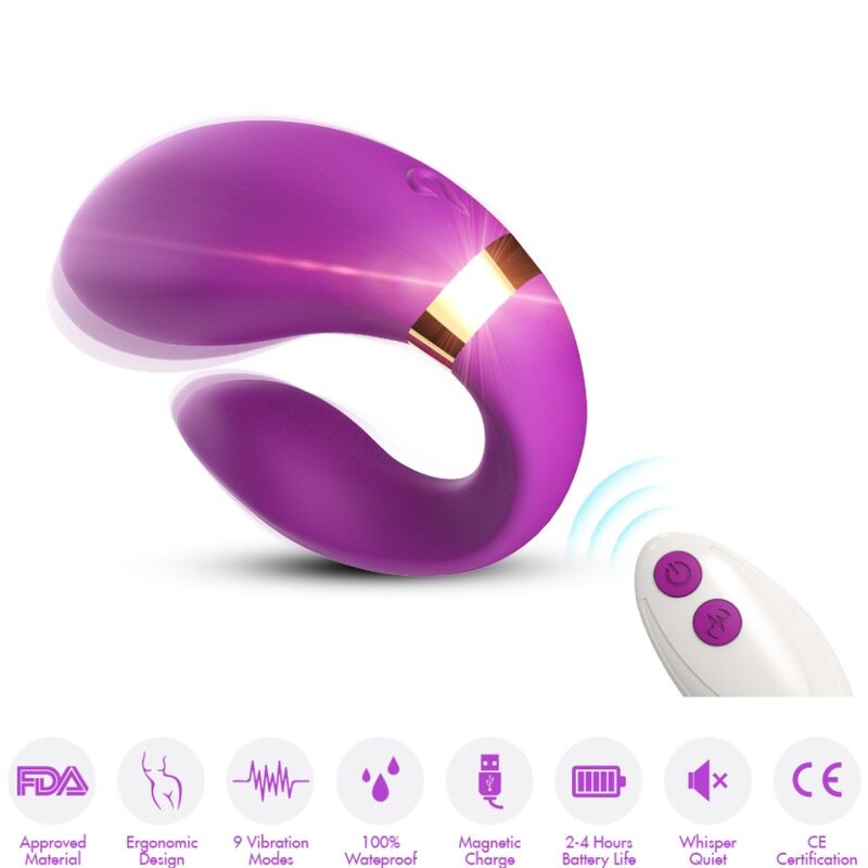 ARMONY - CRESCENT VIBRATOR FOR COUPLES REMOTE CONTROL PURPLE - My naughty haven #