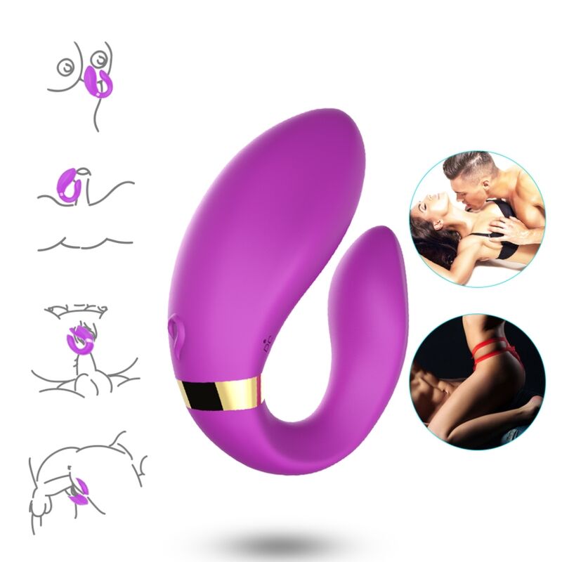 ARMONY - CRESCENT VIBRATOR FOR COUPLES REMOTE CONTROL PURPLE - My naughty haven #
