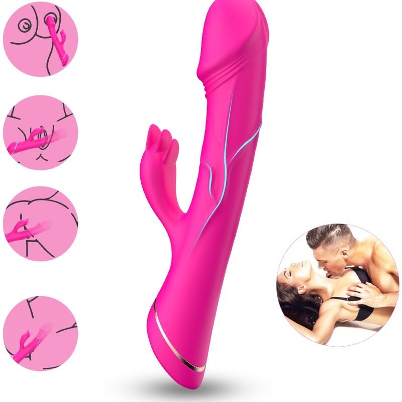 ARMONY - DILDO VIBRATOR RABBIT SILICONE FUCHSIA - My naughty haven #