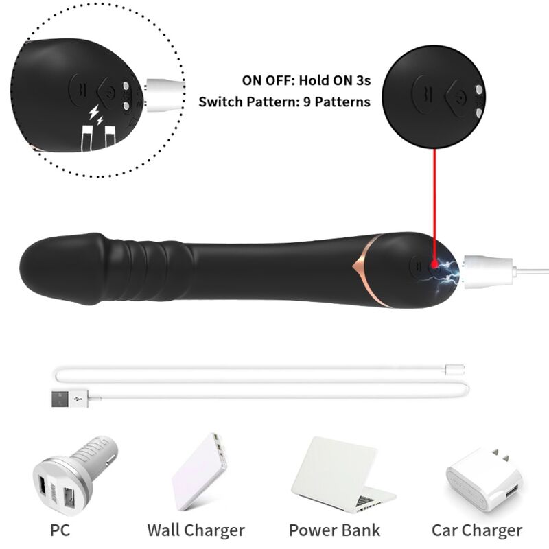 ARMONY - DILDO VIBRATOR SILICONE BLACK - My naughty haven #