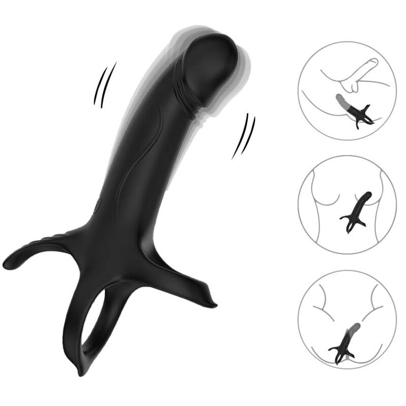 ARMONY - DILDO WITH RING & VIBRATOR BLACK - My naughty haven #