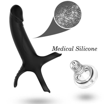ARMONY - DILDO WITH RING & VIBRATOR BLACK - My naughty haven #