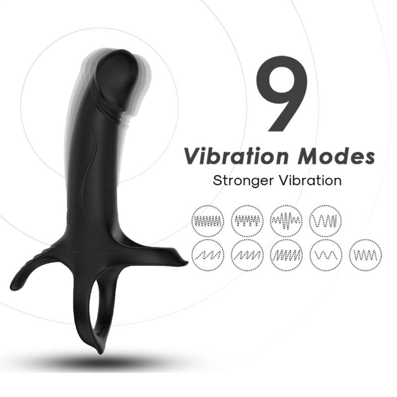 ARMONY - DILDO WITH RING & VIBRATOR BLACK - My naughty haven #