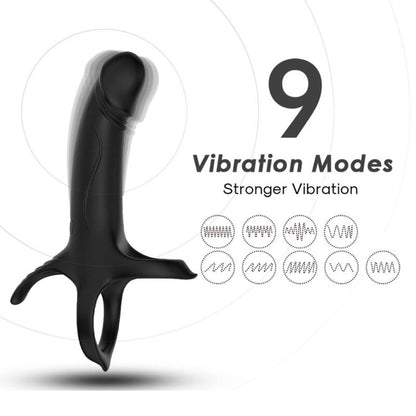 ARMONY - DILDO WITH RING & VIBRATOR BLACK - My naughty haven #
