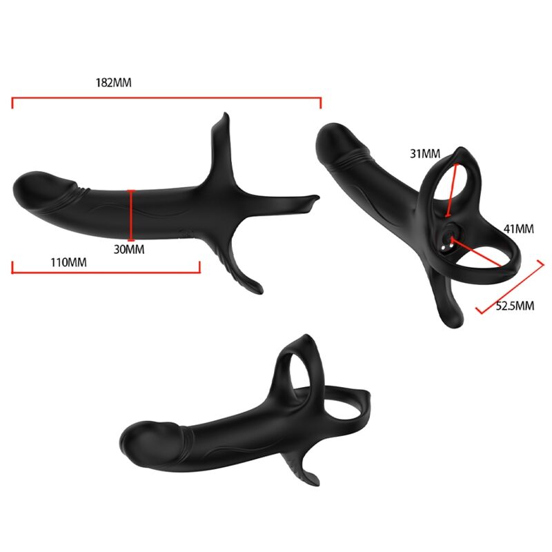 ARMONY - DILDO WITH RING & VIBRATOR BLACK - My naughty haven #