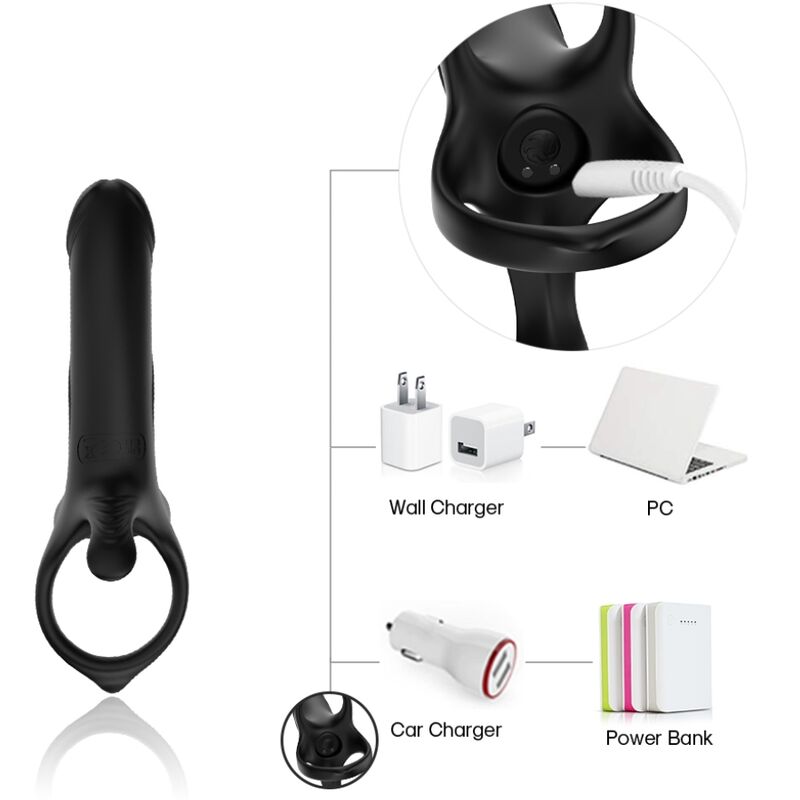 ARMONY - DILDO WITH RING & VIBRATOR BLACK - My naughty haven #