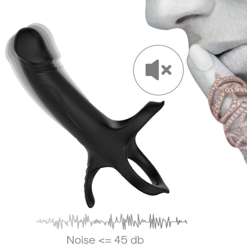 ARMONY - DILDO WITH RING & VIBRATOR BLACK - My naughty haven #