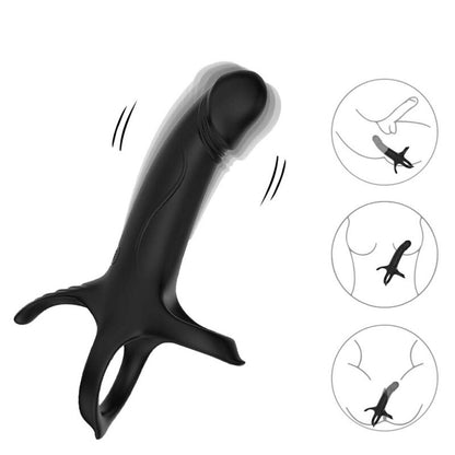 ARMONY - DILDO WITH RING & VIBRATOR REMOTE CONTROL BLACK - My naughty haven #