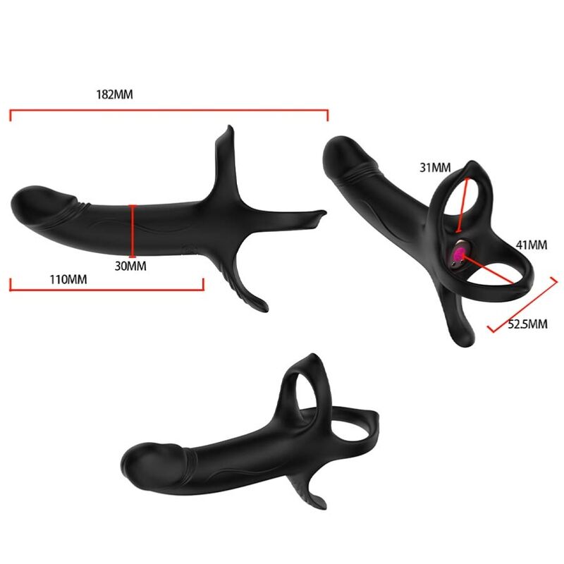 ARMONY - DILDO WITH RING & VIBRATOR REMOTE CONTROL BLACK - My naughty haven #