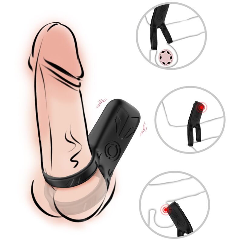 ARMONY - DOUBLE RING VIBRATOR BLACK - My naughty haven #